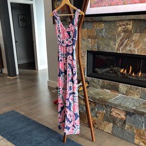 Lily Pulitzer Floral Maxi Dress in Pink and Blue